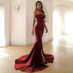 This Dress is fashionable for every occasion. the dress is made-to-order by professional tailors. You can choose from 50 colors, Regular sizes 2 to 16 and plus sizes 14w to 26W. Custom size is also available.. The product details: Color: Red, Length: Long, Silhouette: Mermaid, Neckline: Strapless, Primary Fabric: Polyester Floor Length Maxi Dress, Prom Dress Inspo, Women Lace Dress, Fishtail Dress, Maxi Dress Prom, Prom Dress Inspiration, Evening Dresses Cocktail, Strapless Gown, Red Prom