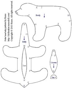 an animal cut out from paper with numbers and measurements to make it look like a bear