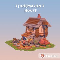 an image of a house made out of lego bricks with the words stonemasson's house on it