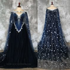 Victoria Gothic Navy Blue Wedding Dresses with Cape V Neck Vintage Bridal Gowns | eBay Navy Blue Wedding Dresses, Blue Fantasy Dress, Navy Blue Wedding Dress, Medieval Dress Princess, Nature Serenity, Wedding Dresses V Neck, Summer Gowns, Bridal Gowns Vintage, Cape Wedding Dress