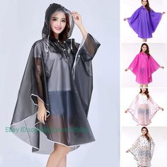 Women Raincoat Outdoor Rainproof Jacket Cycling Rain Coat Hooded Cape Poncho New   Size:One Size Material:Polyester       Payment 1. Payment must be made within 7 days of auction closing (Unpaid dispute will automatically open when item is not paid in 7 days). 2. PLEASE NOTE: SHIPPING&HANDING DOES NOT INCLUDE DUTIES, LOCATL TAXES OR ANY OTHER IMPORTATION FEES. 3. Please list your special requests (color, packages, value of declaration, etc.) in the EBAY NOTES SECTION when you make payment Shippi Rainy Shoes, Women Raincoat, Hood Cape, Raincoat Fashion, Raincoat Outfit, Green Raincoat, Rain Cape, Blue Raincoat, Yellow Raincoat