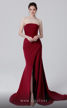 Red Carpet Red Dress, Plus Size Gowns Wedding, Bodycon Gown, Mnm Couture, Strapless Evening Gowns, Straight Across Neckline, Red Strapless Dress, Mermaid Evening Gown, Plus Size Gowns