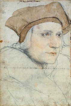 a drawing of a man with a hat on his head and one eye partially closed