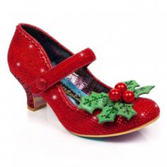 Christmas Party Shoes, Irregular Choice Heels, Irregular Choice Shoes, Holly Christmas, Christmas Shoes, Irregular Choice, Glitter Heels, Christmas Costumes, Shoe Art