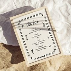 Whimsical Hand Drawn French Wedding Bar Menu Editable Template Wedding Zazzle, Wedding Bar Menu Template, Bar Menu Template, Menu Poster, Smirnoff Vodka, Linen Wedding, Bacardi Rum, Bar Menu Wedding, Sweet Rain