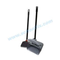 a broom and dustpan on a white background