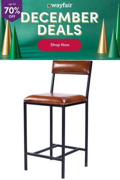 a bar stool with an advertisement for the wayfair christmas sale on december 30