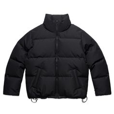 The Women's Puffer Jacket, a relaxed-fit essential crafted from heavy weight 100% recycled polyester with an 80% down 20% feather fill. Features include a stand collar, YKK zip, and water-resistant construction. Perfect for warmth and sustainability, with 630 Fill Power RDS certified down.  Care Instructions Hand wash only. Do not tumble dry. Do not dry clean. Do not iron. Line dry. Solid Color Down Puffer Outerwear, Solid Color Duck Down Puffer Jacket, Functional Puffer Outerwear In Solid Color, Functional Solid Puffer Outerwear, Solid Puffer Jacket For Outdoor Activities, Urban Solid Down Outerwear, Urban Puffer Outerwear With Duck Down, Urban Duck Down Puffer Jacket For Streetwear, Urban Style Puffer Windbreaker For Cold Weather