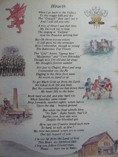 a poem written in english with pictures of people and animals on it, including an image of a castle