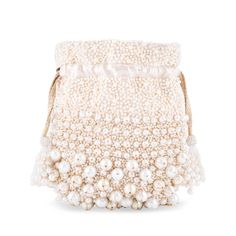 Pearl Bucket Ivory Ivory – mintsa Luxury White Trendy Bucket Bag, Beautiful Comments, Ivory Fabric, Pearl Bag, Ladies Clutch, Causual Outfits, Purple Leather, Wedding Weekend, The Pearl