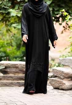 Naomi Abaya | Al Shams Abaya 2 New Model Abaya Pardha Black, Burkha Designs, Arabic Abaya Designs Black, Evening Black Embellished Abaya, Embellished Floor-length Black Abaya, Abaya Black, Black Embroidered Floor-length Abaya