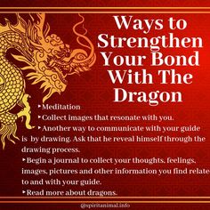 a red and gold dragon with the words, ways to strength your bond with the dragon