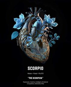 the scorpion concert poster with an image of a human heart surrounded by flowers and leaves