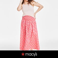 in stock Spring Pink Skirt With Smocked Bodice, Pink Skirt With Smocked Bodice For Spring, Spring Long Skirt With Smocked Bodice, Spring Cotton Skirt With Smocked Bodice, Smocking, Penny, Maxi Skirt, Pick Up, In Store