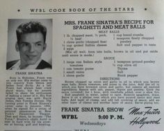 an old newspaper ad for frank shanata's meat balls with the caption