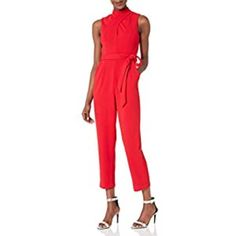 94% Polyester, 6% Spandex Zipper Closure Flattering Fit Elastane Jumpsuits And Rompers, Spring Elastane Jumpsuits And Rompers, Red Overall Jumpsuit For Work, Fitted Calvin Klein Jumpsuits And Rompers For Party, Calvin Klein Fitted Jumpsuits And Rompers For Work, Calvin Klein Fitted Workwear Jumpsuits And Rompers, Calvin Klein Summer Workwear Jumpsuits And Rompers, Calvin Klein Fitted Jumpsuits For Work, Calvin Klein Summer Jumpsuits And Rompers For Work