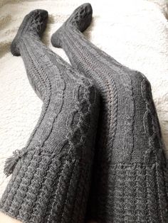 MADE TO ORDER! Handknit womens`s overknee socks, Tigh High wool socks. These socks are knitted from special socks yarn(75%wool and 25% polyamide)  and will fit to size: 39/EU                                7-7.5/US                                5,5-6/UK Socks are 70 cm long from the heel. Made to order. It will takes about 10 working days to knit them. You can order these over the knee socks also in other size and color. These long socks will be the perfect Christmas gift and also a great gift for other special occasions for your  mother,sister,best friend or to yourself. Machine washable at 30 degrees. Lay flat to dry. Do not iron! Shipping worldwide. If you have any question, please ask! Thanks for visiting my little store! Cashmere Leggings, Womens Wool Socks, Cable Knit Socks, Crochet Socks Pattern, Lace Stockings, Over Knee Socks, Hand Knit Socks, Sock Knitting Patterns, Knitted Socks