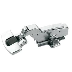 a pair of stainless steel door hinges on a white background