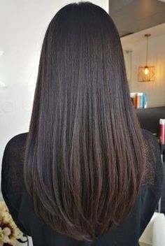 U Shaped Haircut No Layers, Medium Haircut No Layers, Long Hair Inspo Brunettes Dark Brown, Long U Haircut, Hair With No Layers, U Cut With Layers, Straight Long Haircut With Layers, Straight Hair With Long Layers