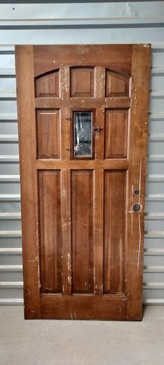 Vintage Front Entry Speak Easy Door, Old Reclaimed 8 Panel Wooden Antique Arts And Crafts Gothic Style Exterior Door, Craftsman Door, Architectural Salvage    Dimensions: 36" x 79" x 1 3/4" This door is in good structural condition. It could use refinishing to restore its luster. One side has some fuzzy wood grain residue from oversanding! The door was removed from an old 1959 home in Dallas, Texas. It was utilized as the front entry door. The door features an upper speak easy door panel.  This Vintage Front Door, Entry Door Ideas, Front Entry Door, Craftsman Door, Speak Easy, Front Entry Doors, Childhood Home, Old Doors, Door Panel