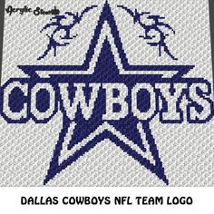 the logo for the cowboys football team is shown in this cross stitch pattern, which has been