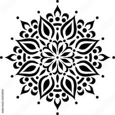 a black and white snowflake on a white background