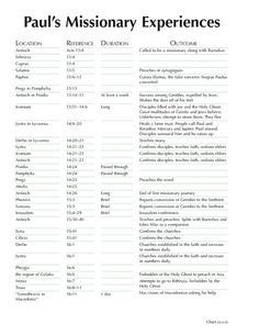 paul's missionary experiences in the bible, with text and pictures on it