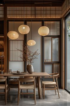 Discover how Japandi lamps serve as functional art pieces in your home. 🌿💡 Dining Table Japandi Style, Japandi Dining Room Lamp, Japandi Lamps, Japandi Lights, Japanese Fine Dining Interior Design, Japandi Standard Lamp, Japandi Lamp, Modern Japanese Interior, Bedroom Wall Lamp Japani