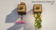 an image of a plant that is made out of minecraft blocks and paper machs