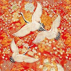 Japanese Cranes, Japanese Crane, Good Day Sunshine, Art Greeting Cards, Japanese Textiles, Japanese Patterns, Paper Source, Victoria And Albert Museum, White Envelope