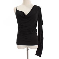 * Sleeve: Approximately 28 * Length: 20.75 * Pit To Pit: 16 Black Formal Top With Asymmetrical Neckline, One Sleeve Top, Solid Black, Black Color, Sleeve Top, Size 2, Top Blouse, Womens Tops, Women Shopping