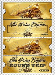 🌟 Polar Express Ticket Personalize it yourself and unique - Magical Journey to the North Pole - Exclusive Digital Edition 🌟 Dimensions: 20cm x 7cm | Format: Digital (PDF) | Style: Front and Back all editable in Canva Description: Immerse yourself in the Christmas magic with our exclusive Polar Express Ticket, an enchanting invitation for an imaginary trip to the North Pole. This detailed replica of the train ticket from the iconic movie "The Polar Express" is perfect for adding a special touch Polar Express Movie Scenes, Diy Polar Express Ticket, Polar Express Ticket Printable Free, Polar Express Golden Ticket, Polar Express Ticket, Polar Bear Express, Polar Express Tickets, Polar Express Christmas Party, Polar Express Theme