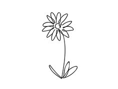 a black and white drawing of a flower