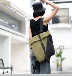 Patchwork Casual Simple Women Travel Backpack Shoulder Bag Khaki Rectangular Backpack For Daily Use, Multifunctional Khaki Backpack For Everyday Use, Green Large Capacity Backpack For Everyday Use, Large Capacity Green Backpack For Everyday Use, Everyday Khaki Backpack Bag, Khaki Backpack With Zipper Pocket For Everyday Use, Everyday Khaki Backpack With Zipper Pocket, Large Capacity Khaki Backpack For Everyday Use, Khaki Large Capacity Backpack For Everyday Use