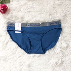 New With Tag Calvin Klein Bikini Underwear Sz Xs Beautiful Blue With Logo On Silver Waistband Calvin Klein Blue Swimwear For Summer, Calvin Klein Blue Cotton Bottoms, Klein Blue, Womens Calvin Klein, Beautiful Blue, Women's Intimates, Calvin Klein, Color Blue, Blue Color