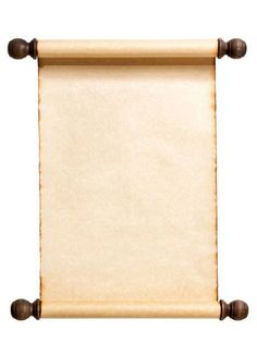 an old scroll with wooden handles on a white background