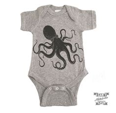 Octopus Onesie Octopus Onesie, Newborn Onesies, White Onesie, Need You, Baby Bodysuit, Octopus, Shirt Shop, Heather Grey, Onesies