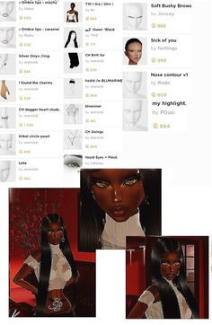 an image of a website page with multiple pictures and text describing the different types of women's hair