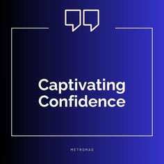 the words captivating conference with two speech bubbles above it on a dark blue background