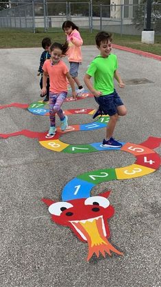 latest kids playground games modular ideas Playground Painting, Playground Activities, Preschool Boards, Playhouse Plans