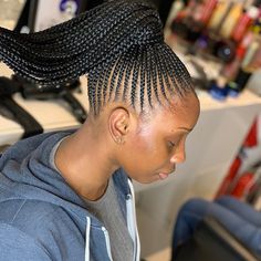 Feeding Ponytail Braids, Abuja Styles, Small Feed In Braids Ponytail, Pony Braid Hairstyles, Straight Up Cornrows Black Women, Ket Braids, Straight Up Braids African, Straight Up Braids, Feed Braids