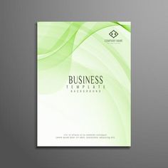 a green business brochure with wavy lines