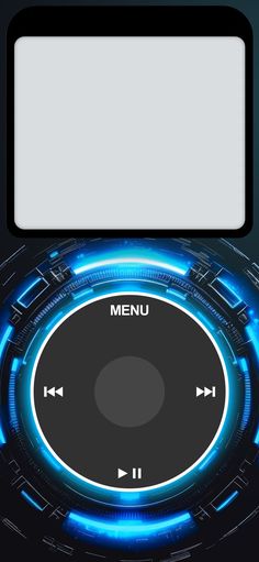 an image of a music player with the menu button on it's display screen