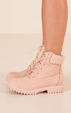 Stomper Boots, Trendy Pink Lace-up Boots, Pink Lace-up Boots With Round Toe For Fall, Pink Casual Ankle Lace-up Boots, Trendy Pink Ankle Lace-up Boots, Shoes For Teens, Spring Pink Lace-up Platform Boots, Cute Shoes For Teens, Pink Combat Boots