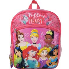 Why pick your favorite princess, when you could rep them all? Our backpack features one main component which will allow your kids to pack and organize all their stationary for school or stuff for travel. It has one additional pocket on the front cover, for fast access to essentials. The padded shoulder strap has maximum drop for easy carrying. Printed graphics are of clear quality to make it stand out. Our large backpacks are ideal for elementary to middle school children with a size of 12 x 5 x Stationary For School, Princess Kids, Girl Backpacks School, Minnie Mouse Girl, Girls School