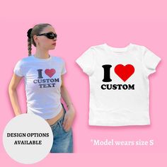 This cute and trendy custom baby tee is made of ring-spun cotton for a retro look that will keep you comfortable all day. Personalized with your desired text, 2000S inspired design is perfect personalized gift for anyone who loves all things 2000s and you! It's made of ring-spun cotton for a soft, comfortable feel and comes in a cool, trendy retro design. ♡ Please let me know if you need any custom designs that is not listed, I'll happily custom-make it for you! ♡ 🌟SIZING Please find the size c Custom Tshirt, Big Reveal, Love Baby, Baby T Shirts, Personalized Gifts For Her, Concert Tees, Custom Baby, Retro Look, Graphic Tees Women