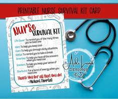 a printable nurse survival kit with a stethoscope