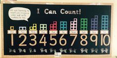 a bulletin board with numbers and words on it that say i can count, 1234579900