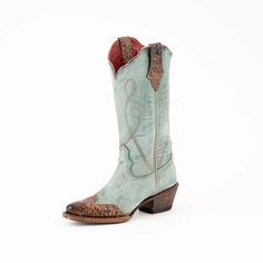 Questions? Leave A Comment Below! Cowboy Shoes, Leather Cowgirl Boots, Woven Handbags, Western Boots Women, Swim Shoes, Box Color, Cowgirl Boots, Leather Loafers, Dusty Blue