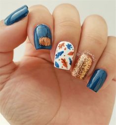 Gel Nail Ideas for Fall autumn, Nail Designs Autumn, Fall Nail Colors, Acrylic Nails Designs for Fall, #NailArt #NailDesigns Classy Nail Designs, Fall Gel Nails, Cute Nails For Fall, Cute Gel Nails, Thanksgiving Nails, Nails Polish, Fall Nail Art